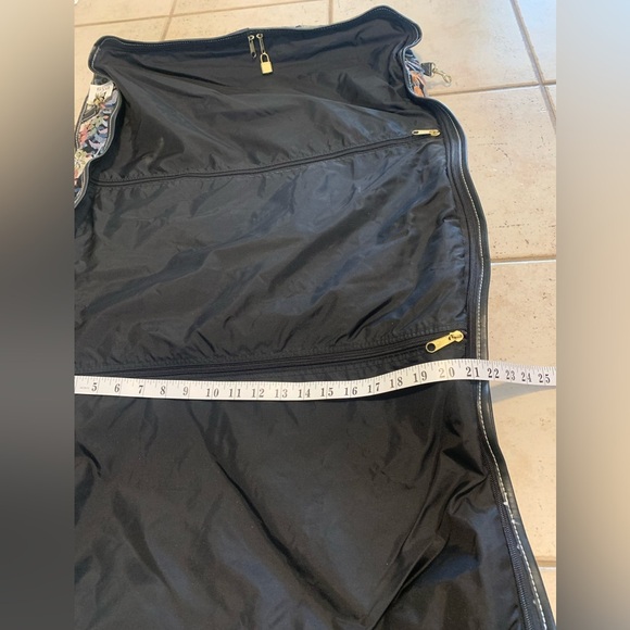 Vintage 50s/60s McBrine Tapestry Floral Garment Bag - Folding Carry-On Luggage - Picture 10 of 12